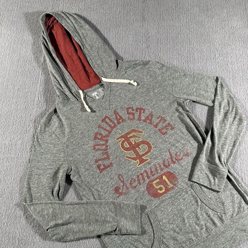 Florida State University Seminoles Mens Gray Hoodie Thin Size Small‎